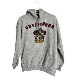 Harry Potter Gryffindor Grunge Sweatshirt Fleece Pullover Hoodie Distressed Med